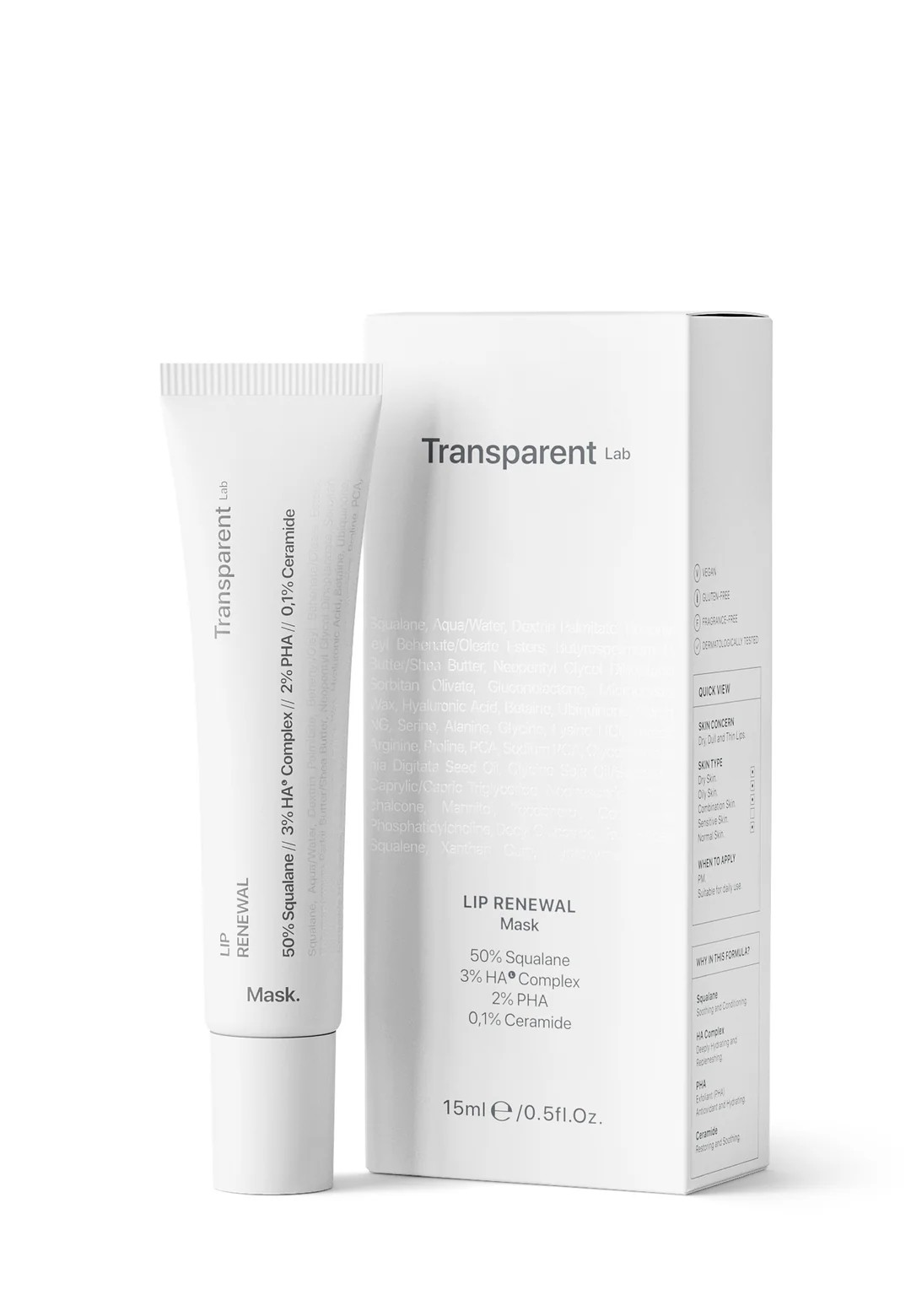 Transparent Lab Lip Renewal Mask Całonocna Maska Regenerująca do Ust 15ml