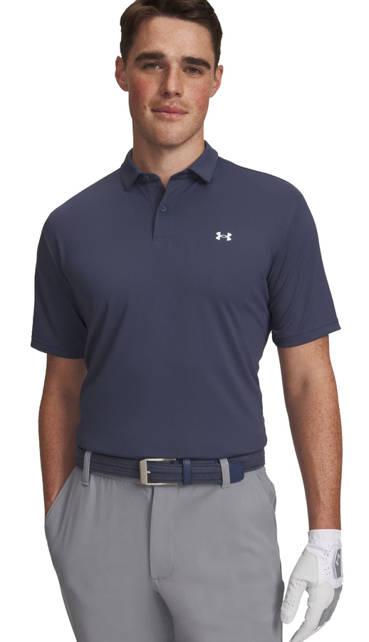 Koszulka męska polo UNDER ARMOUR Tee To Green Pique Polo szara