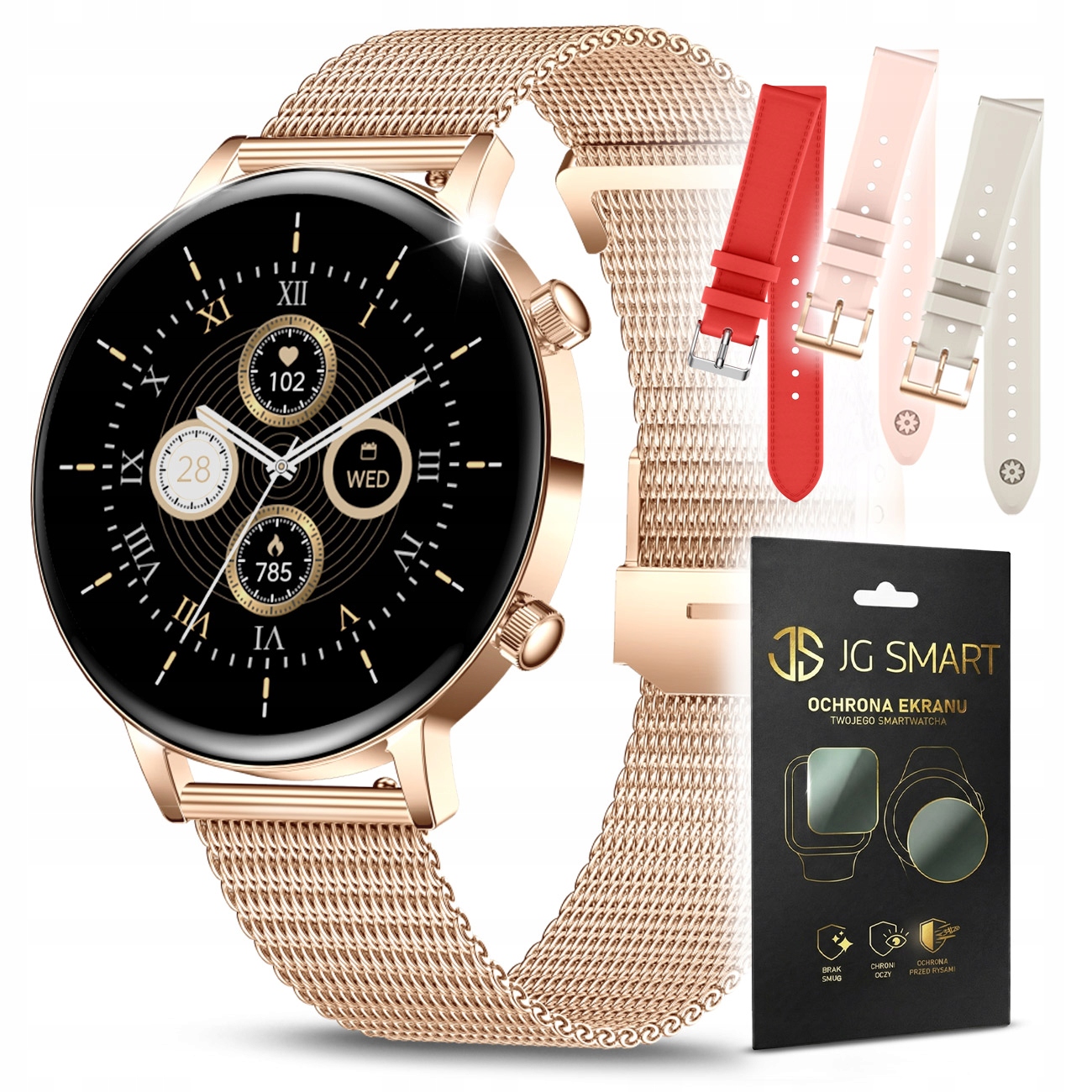 TEMU SMARTWATCH DAMSKI ZŁOTY ROZMOWY BLUETOOTH AMOLED 1.32 CALA ULTRA CIENKI KOPERTA 6.9MM MONITOR AKTYWNOSCI SPORTOWEJ 100 TRYBOW ZMIENNE TARCZE 4