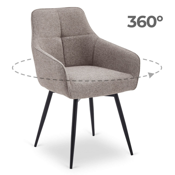 Krzesło Tapicerowane Obrotowe do Salonu LARISA Cappuccino Nowoczesne