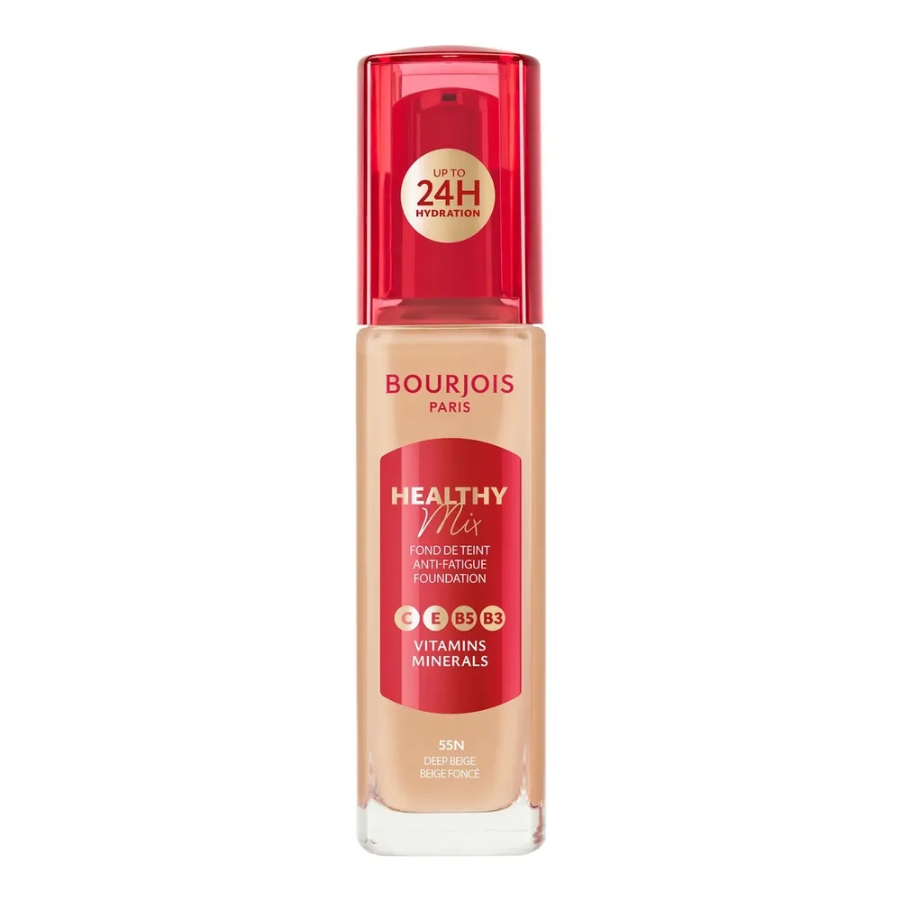 Bourjois Healthy Mix podkład niwelujący oznaki zmęczenia z kompleksem witamin i minerałów 55N Deep Beige 30 ml
