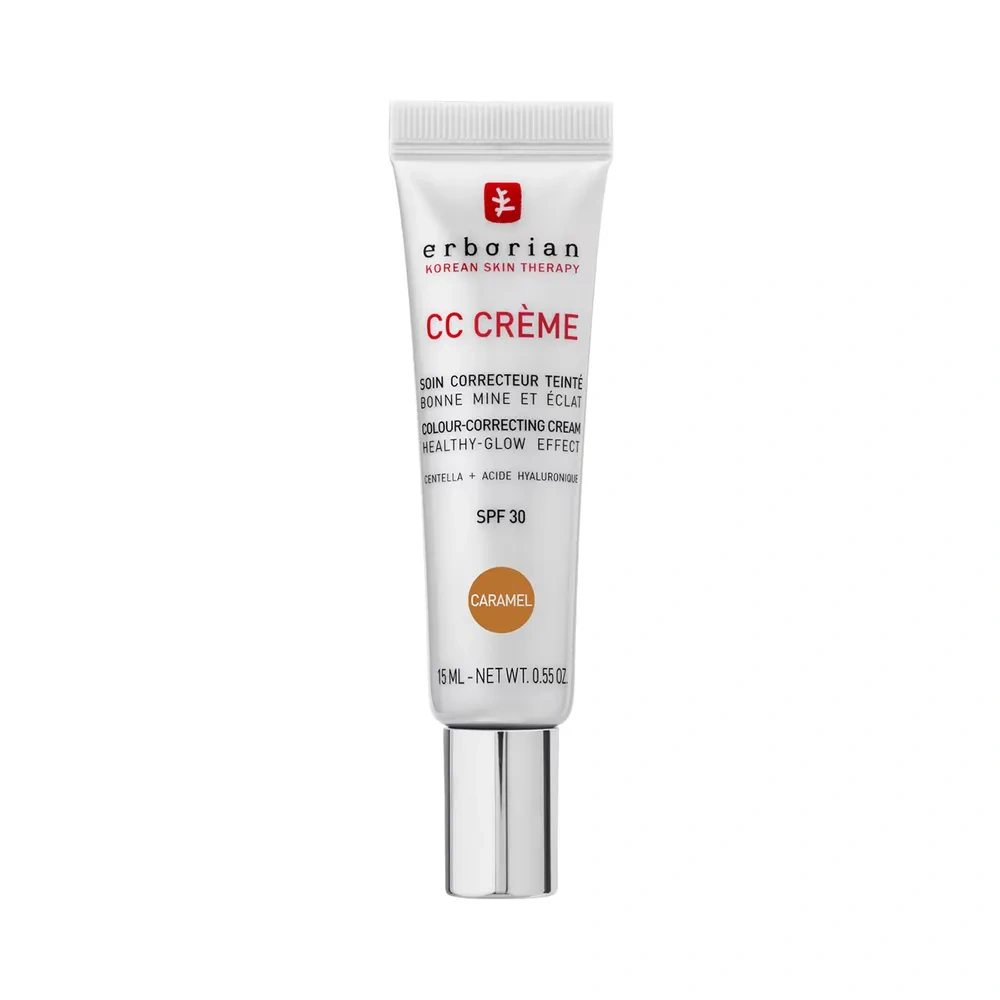 Erborian CC Creme koloryzujący krem CC do twarzy z wąkrotką azjatycką i kwasem hialuronowym SPF30 Carmel 15 ml