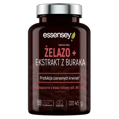 Essensey Żelazo + Ekstrakt z buraka, 90 kaps.