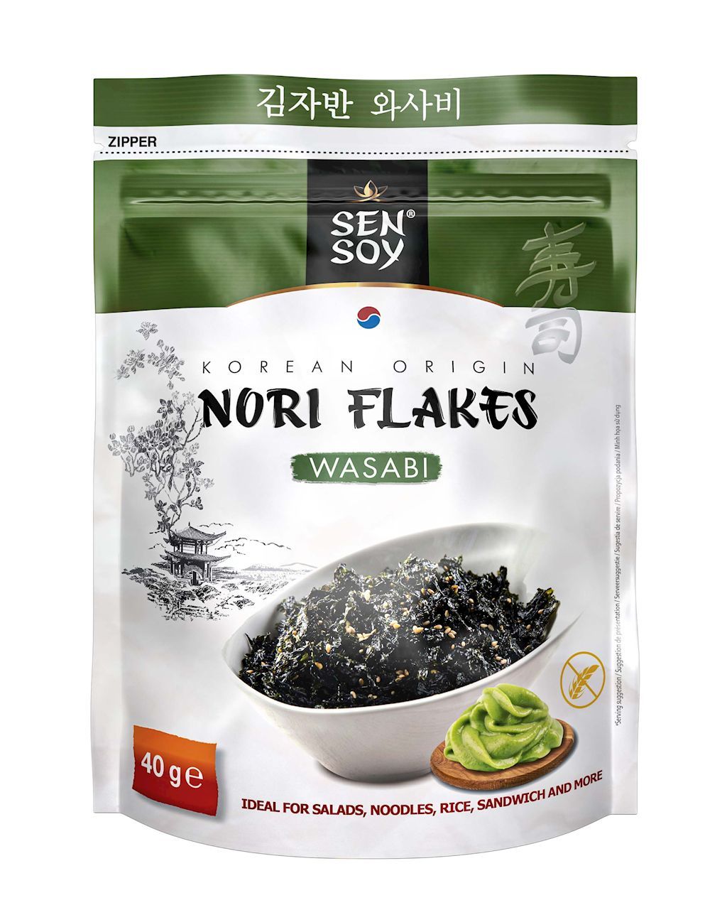 Sen Soy Płatki nori wasabi 40 g - żywność