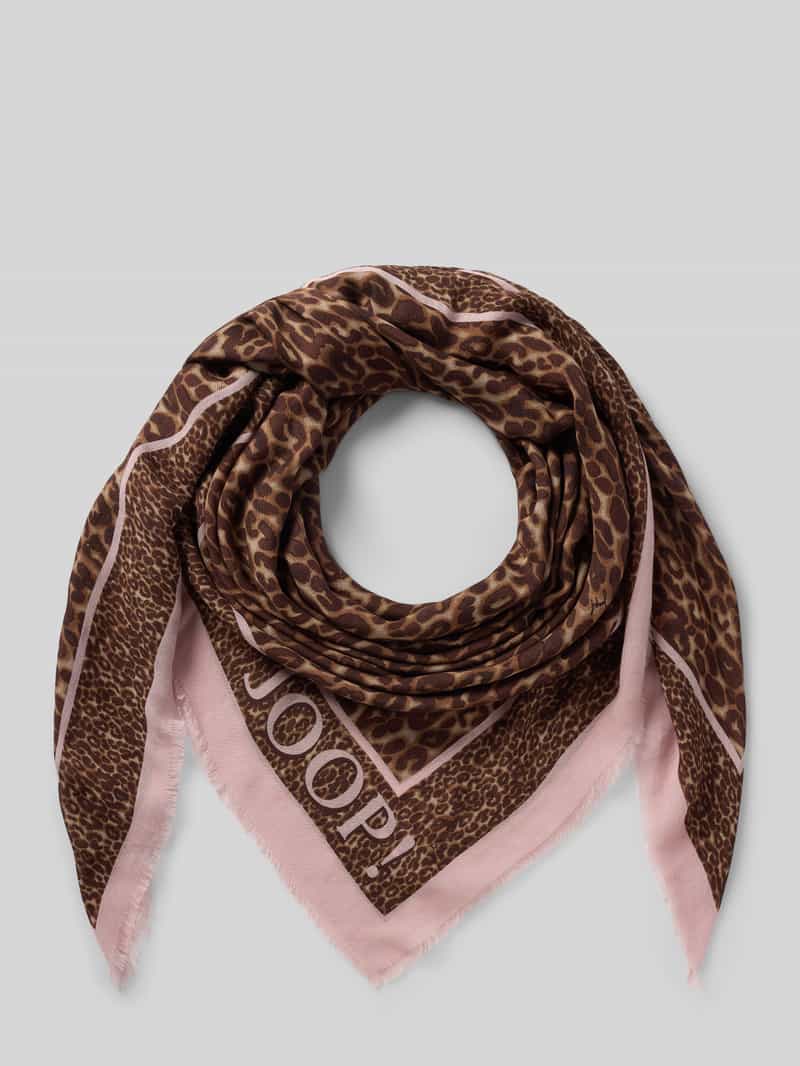 Szal z nadrukiem z logo model 'Adalia'