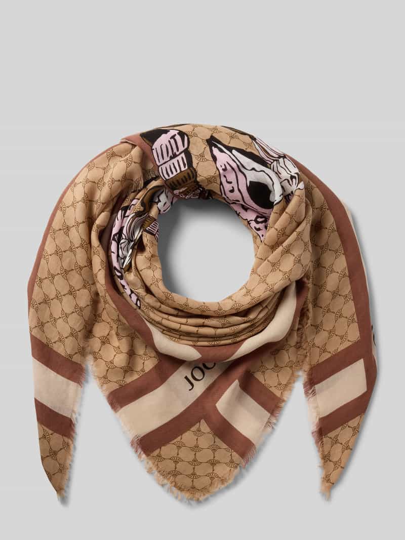 Szal z nadrukiem z logo model 'Adalia'