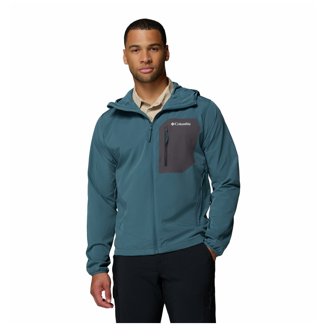 Kurtka męska Columbia Tall Heights™ III Hooded Softshell Rozmiar: M / Kolor: niebieski