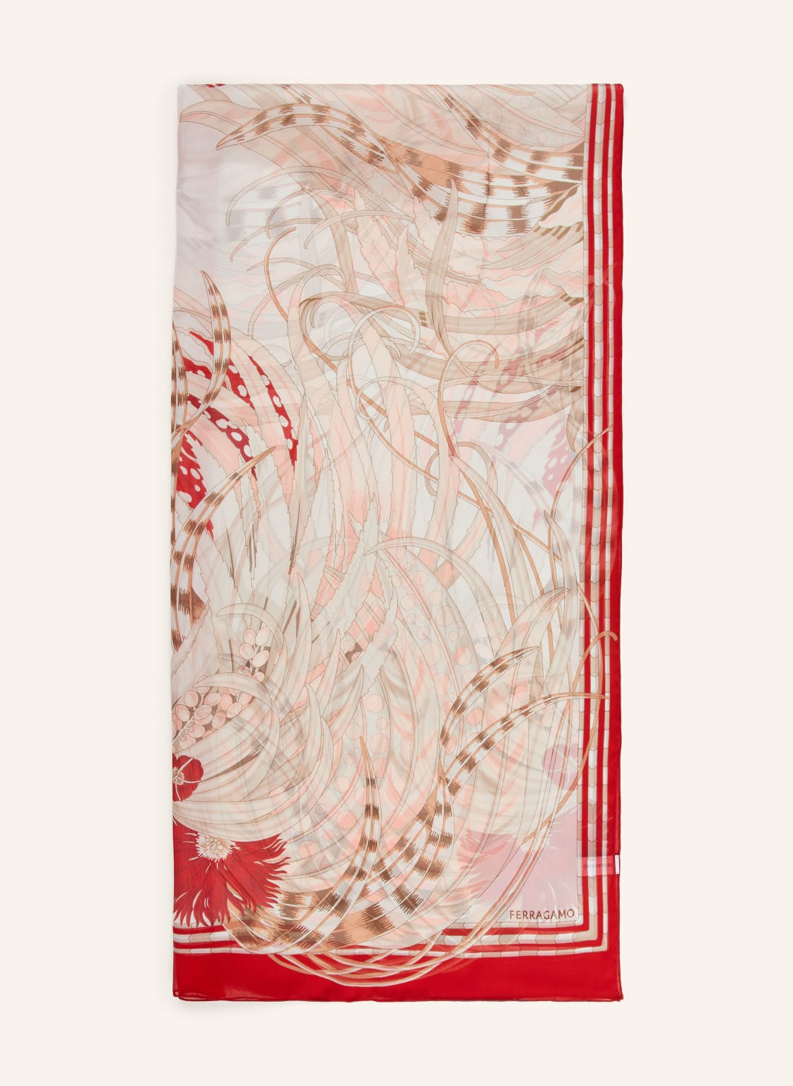 Ferragamo Jedwabny Szalik rot