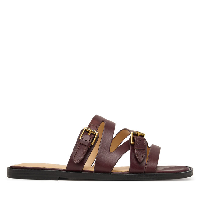 Klapki Guess FLJGRY LEA03 Bordowy