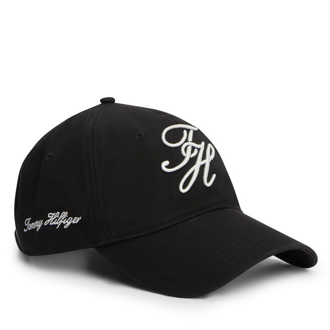 Czapka z daszkiem Tommy Hilfiger Logo Embroidery Baseball Cap AM0AM14120 Czarny