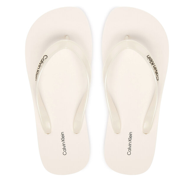 Japonki Calvin Klein Arwa - Metallic Pearlised Flip Flops HW0HW02956 Biały