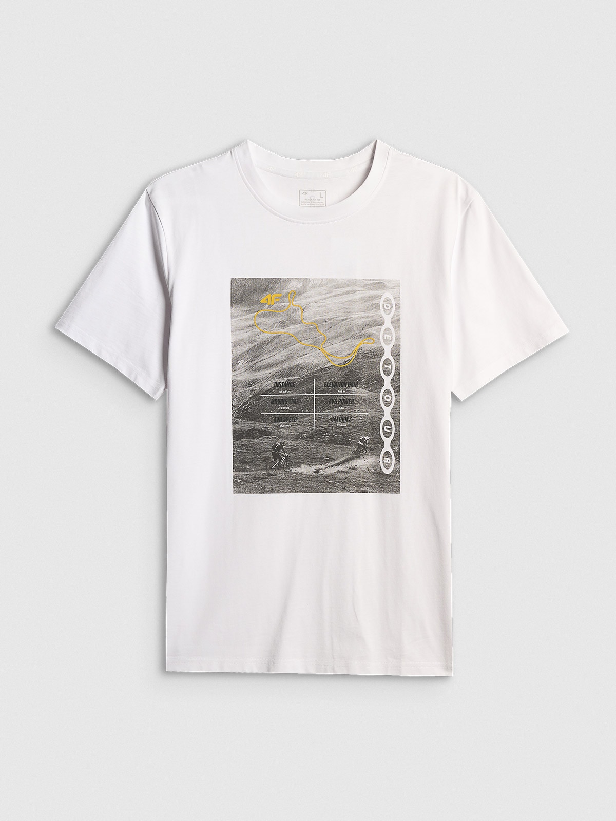 4F T-shirt regular z nadrukiem męski - biały XXL