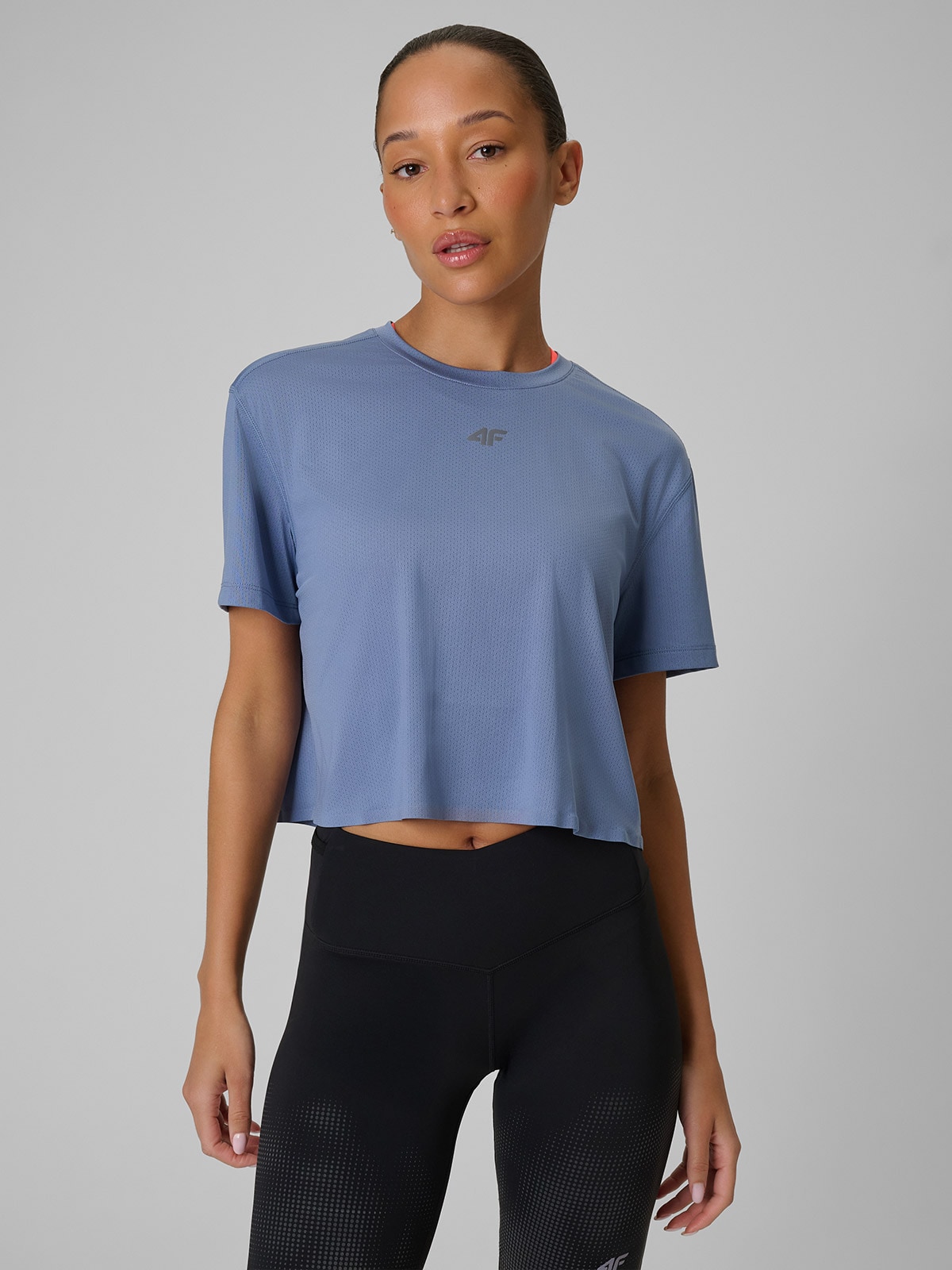 4F Koszulka do biegania szybkoschnąca damska - niebieska XL