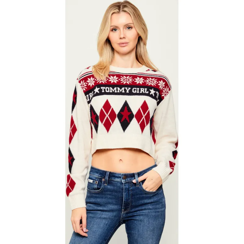 Tommy Hilfiger Wełniany sweter Cropped Fit