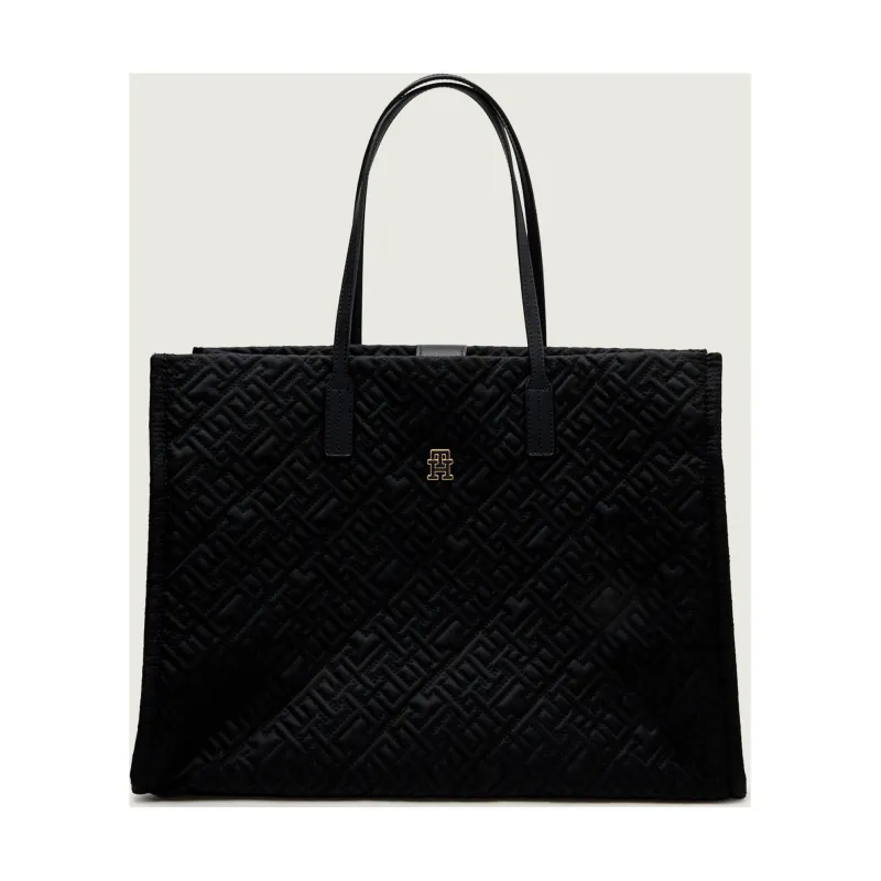 Tommy Hilfiger Shopperka CITY z dodatkiem skóry