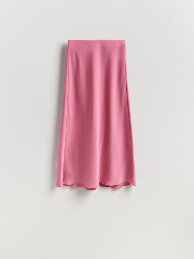 Reserved - Spódnica midi - brudny róż