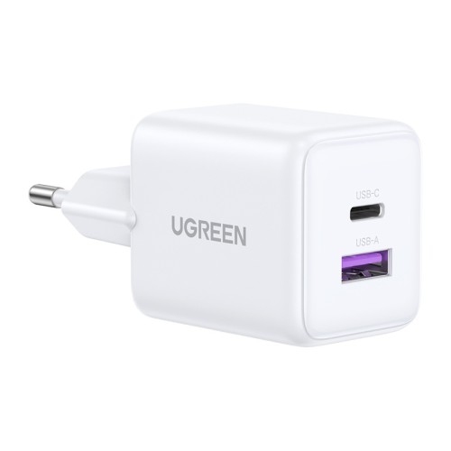 Ładowarka sieciowa Ugreen X516 USB + USB-C, GaN, 30W (biała)