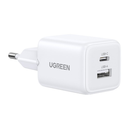 Ładowarka sieciowa Ugreen X514 USB + USB-C, GaN, 20W (biała)