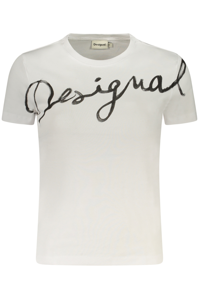 T-SHIRT DAMSKI Z KRÓTKIM RĘKAWEM DESIGUAL BIAŁY