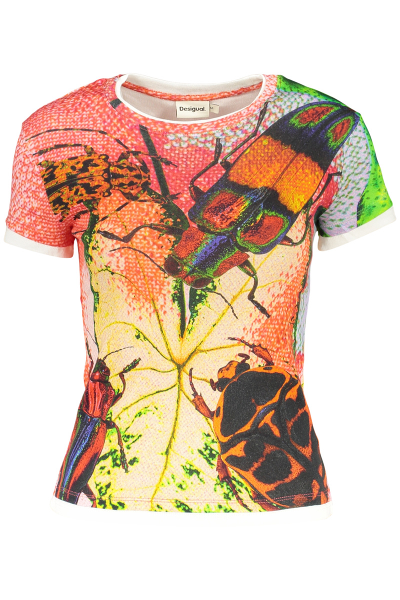 T-SHIRT DAMSKI Z KRÓTKIM RĘKAWEM DESIGUAL, CZERWONY