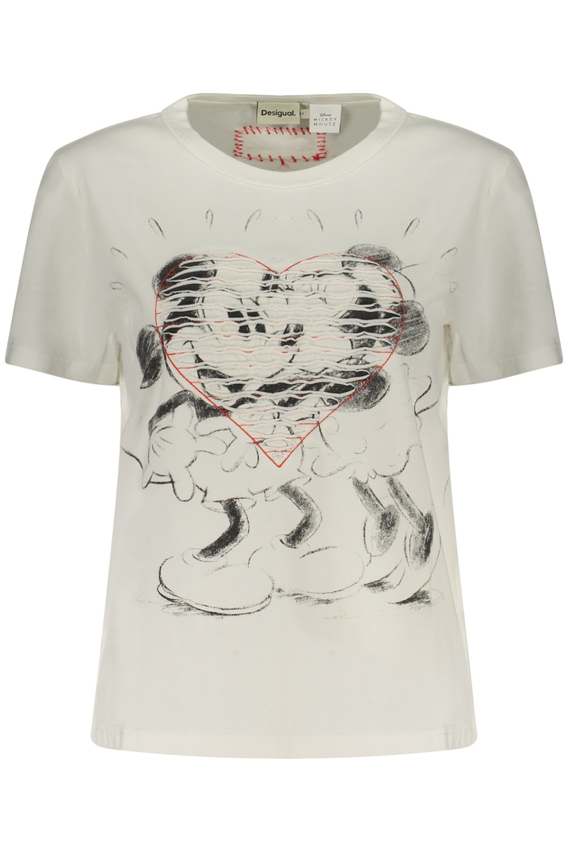 T-SHIRT DAMSKI Z KRÓTKIM RĘKAWEM DESIGUAL BIAŁY