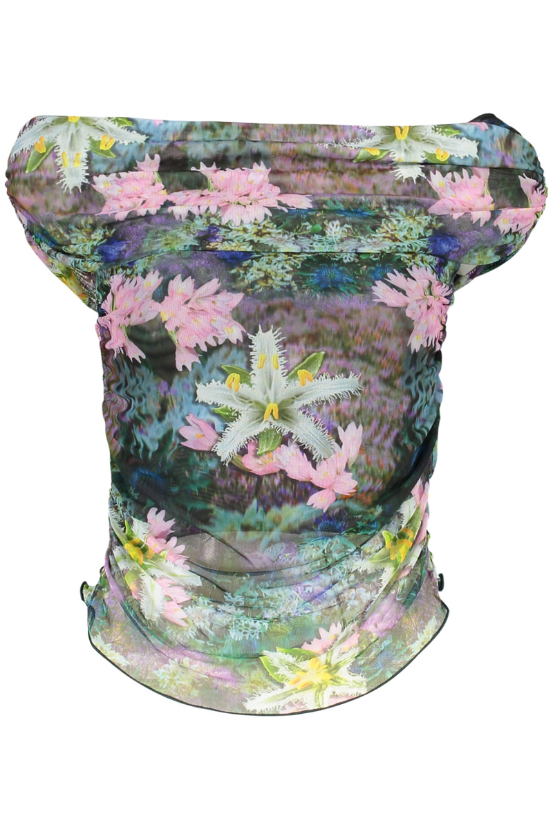 DESIGUAL DAMSKI T-SHIRT Z KRÓTKIM RĘKAWEM W KOLORZE ZIELONYM
