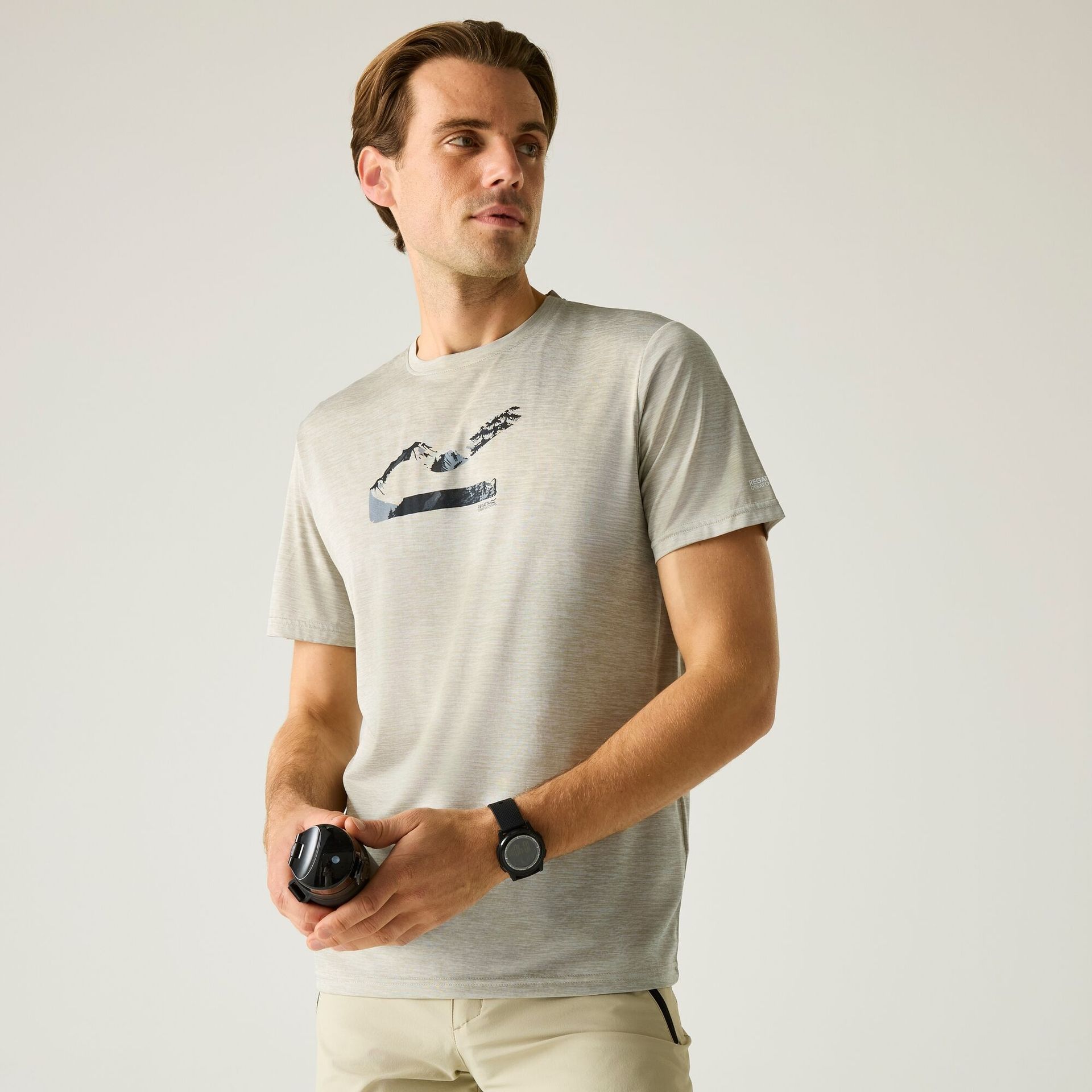 Regatta Koszulka męska Fingal Graphic Beżowy, Rozmiar: XL