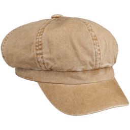 Czapka Kaszkiet Uni Washed Cotton by Lipodo, ciemnobeżowy, M (57-58 cm)