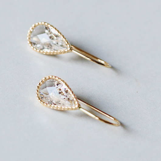 Kolczyki pozłacane Kryształowe Kropelki