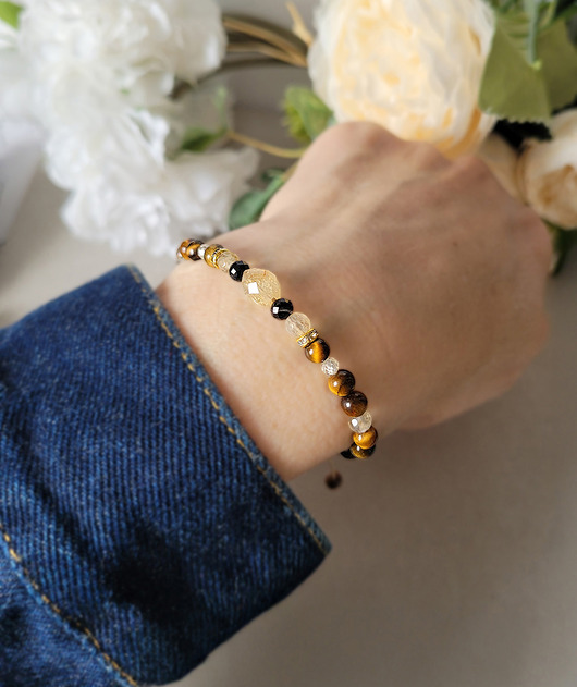 BLIŹNIĘTA - z Turmalinem Zodiakalna bransoletka