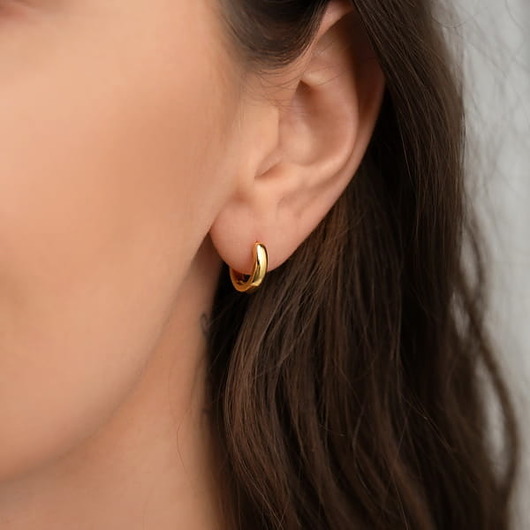 Kolczyki koła 13mm srebro 925 pozłacane