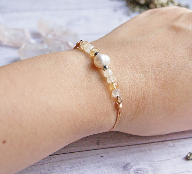 Amulet - cytryn & perła - OBFITOŚĆ