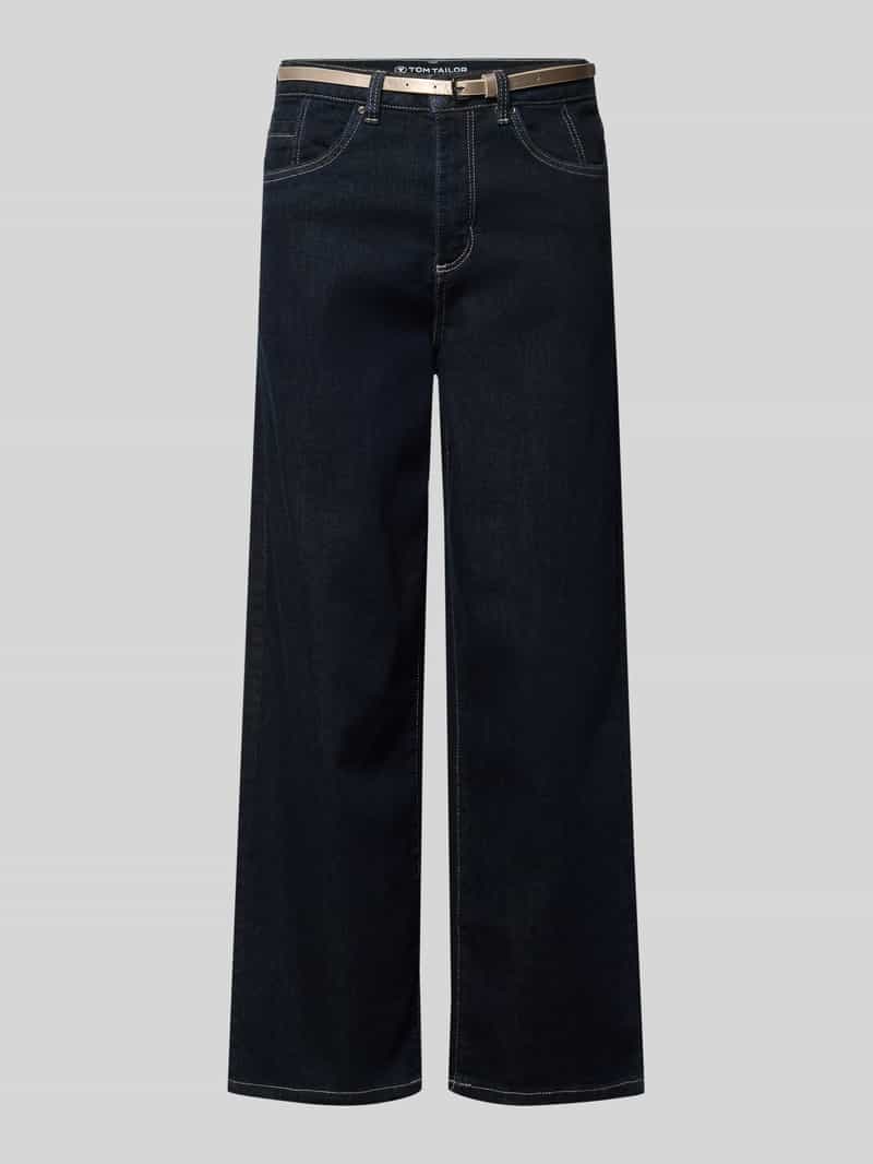 Spodnie z prostymi nogawkami kuloty z mieszanka bawełny