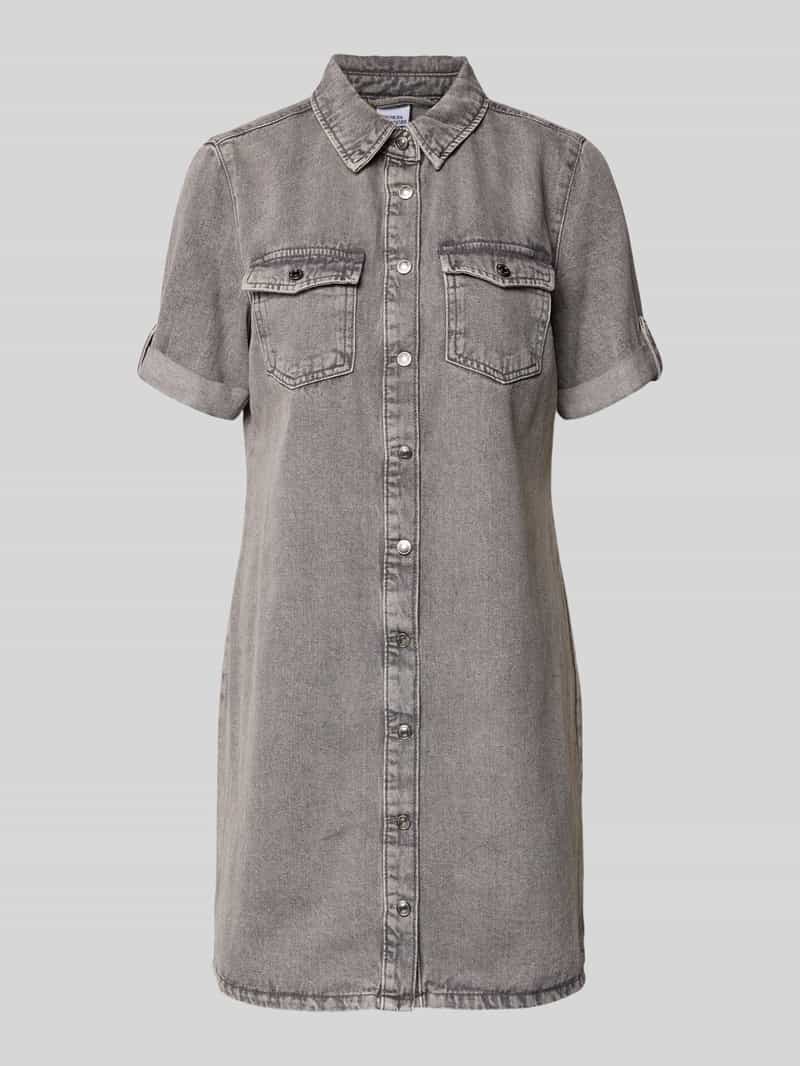 Taliowana sukienka jeansowa z czystej bawełny