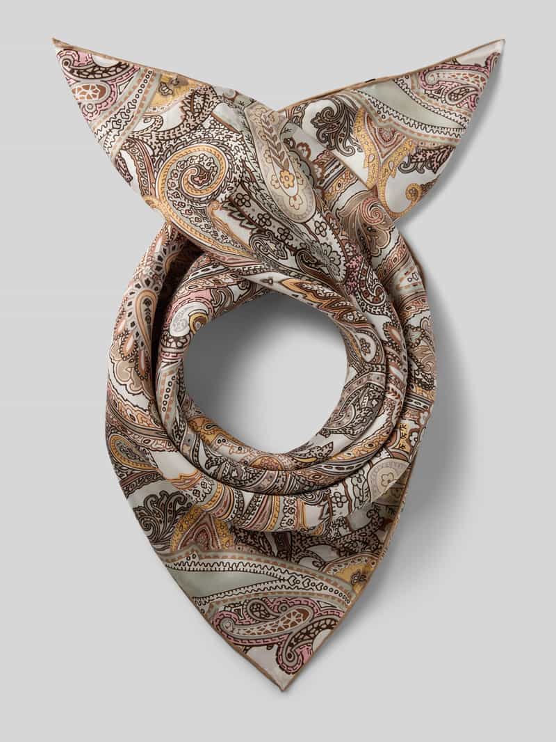 Jedwabna chusta z wzorem paisley na całej powierzchni