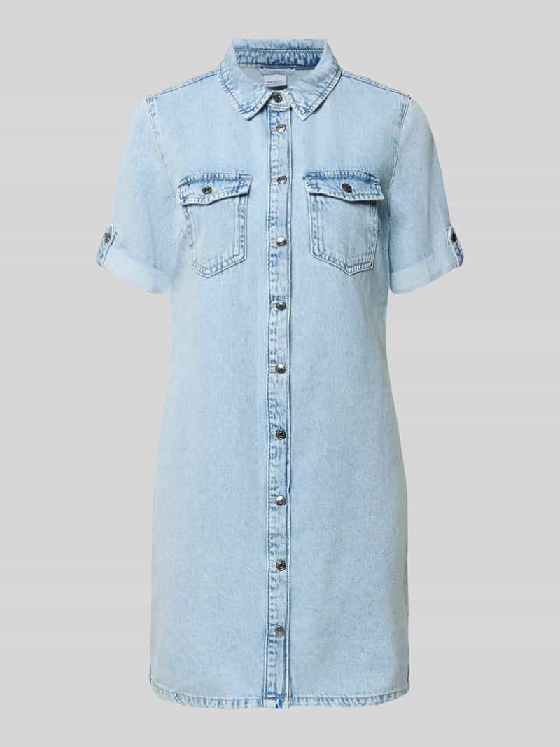 Taliowana sukienka jeansowa z czystej bawełny