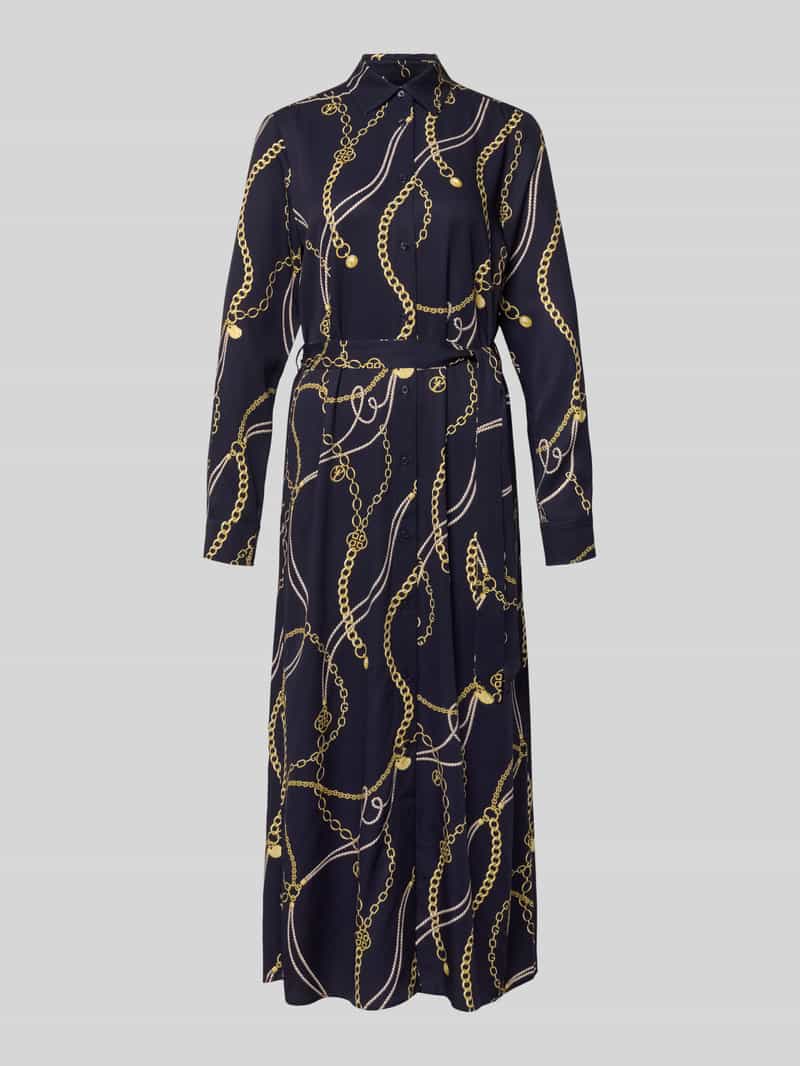 Sukienka koszulowa z wiskozy z wiązanym paskiem