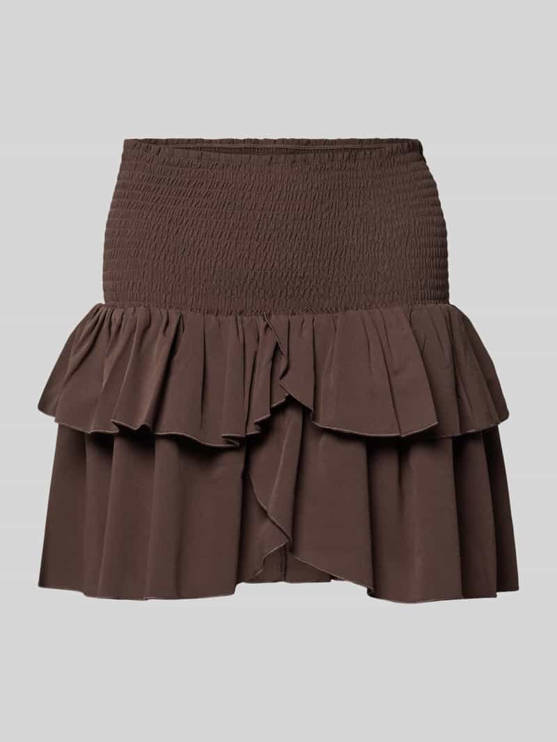 spódnica mini z dołem obszytym falbaną model 'Carin'