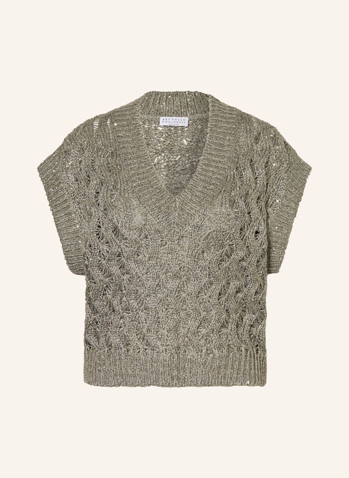 Brunello Cucinelli Dzianinowa Bluzka Z Cekinami gruen