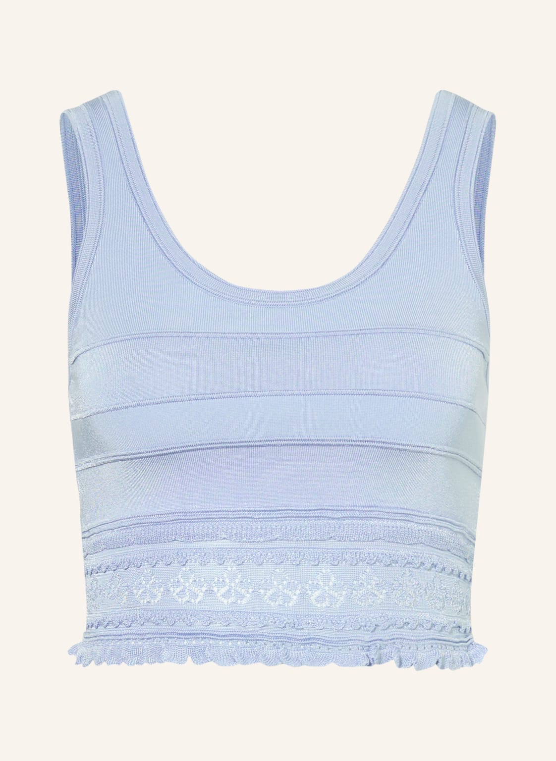 Sandro Dzianinowy Top Z Falbanami blau