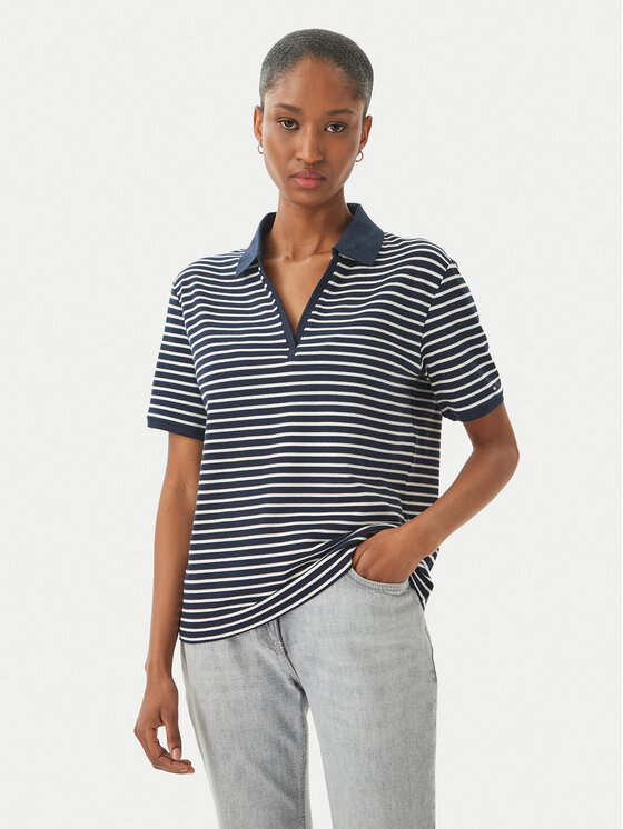 Tommy Hilfiger Polo WW0WW48720 Granatowy Relaxed Fit