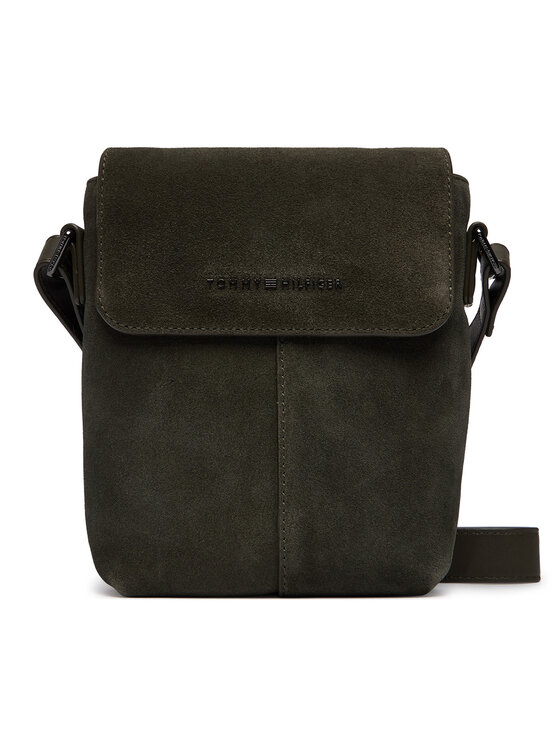 Tommy Hilfiger Saszetka Metal Logo Suede Crossbody Bag AM0AM14262 Zielony
