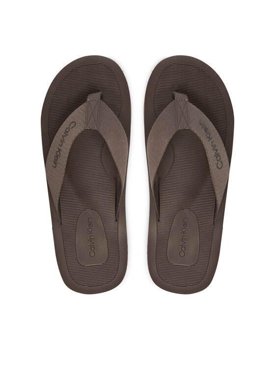 Calvin Klein Japonki Logo Webbing Strap HM0HM02106 Brązowy