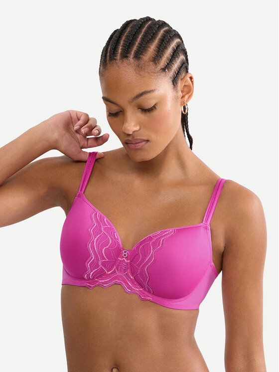 Triumph Biustonosz z fiszbiną Waves Of Glow 10227810 Różowy ciemny