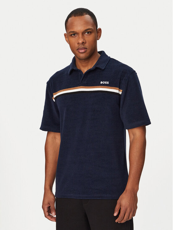 BOSS Polo Iconic 50561186 Granatowy Regular Fit