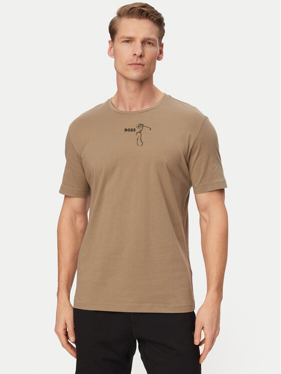 BOSS T-Shirt Birdie 50559387 Khaki Regular Fit