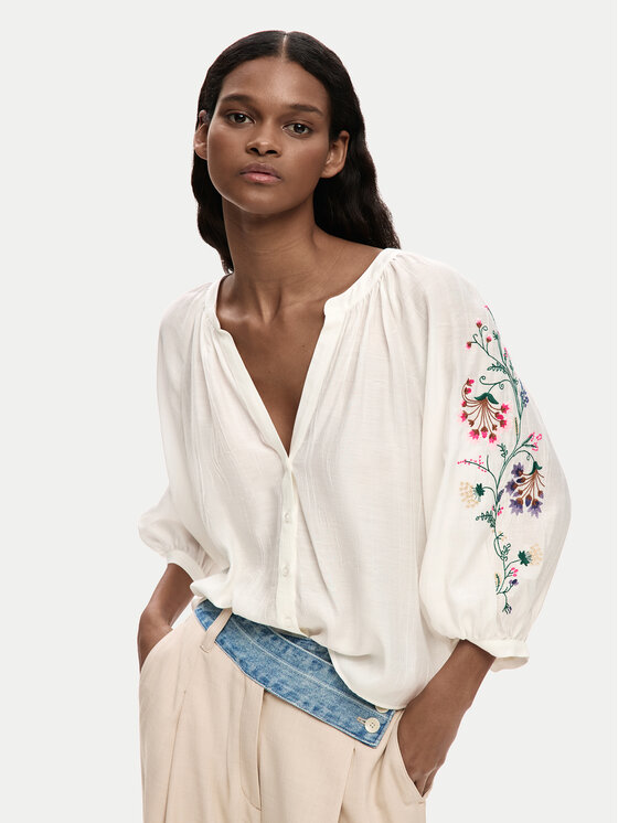 Desigual Bluzka 26SWBW13 Biały Regular Fit