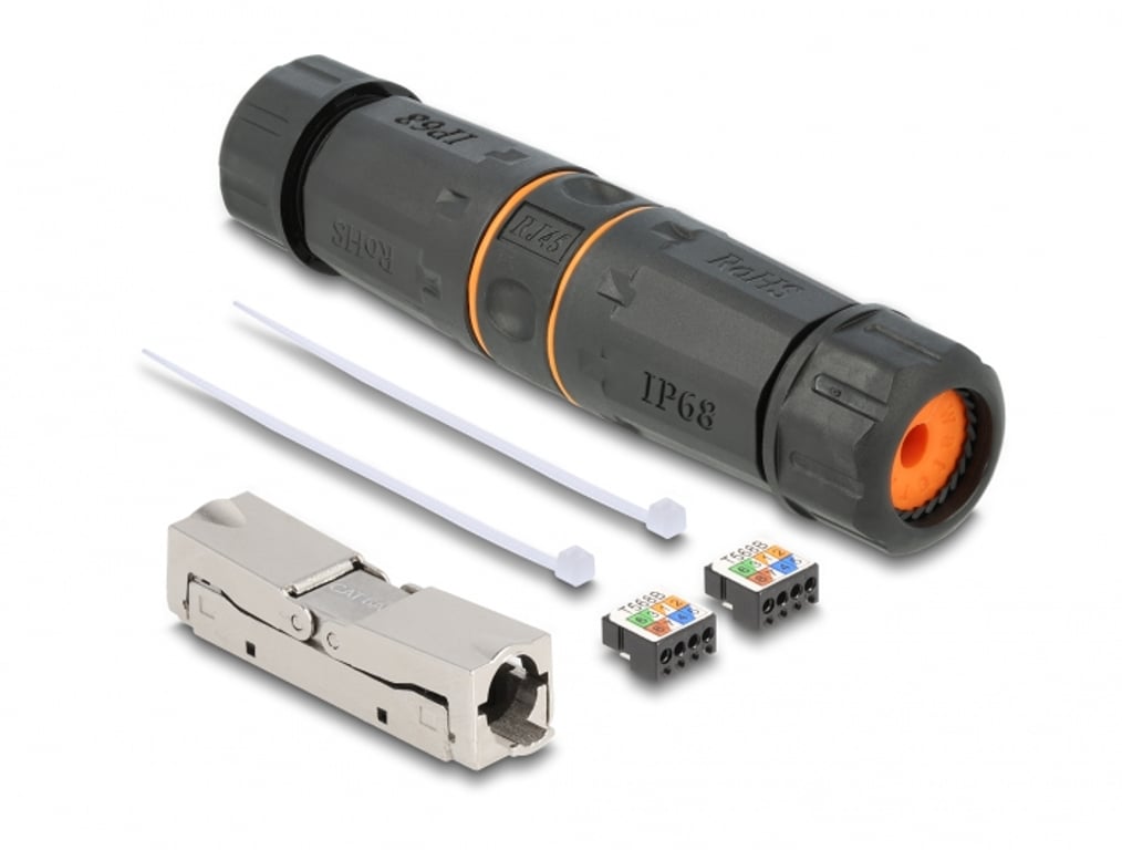 DeLOCK Złącze kablowe LSA na LSA, Cat.6A, IP68, wodoodporne, czarne 87186