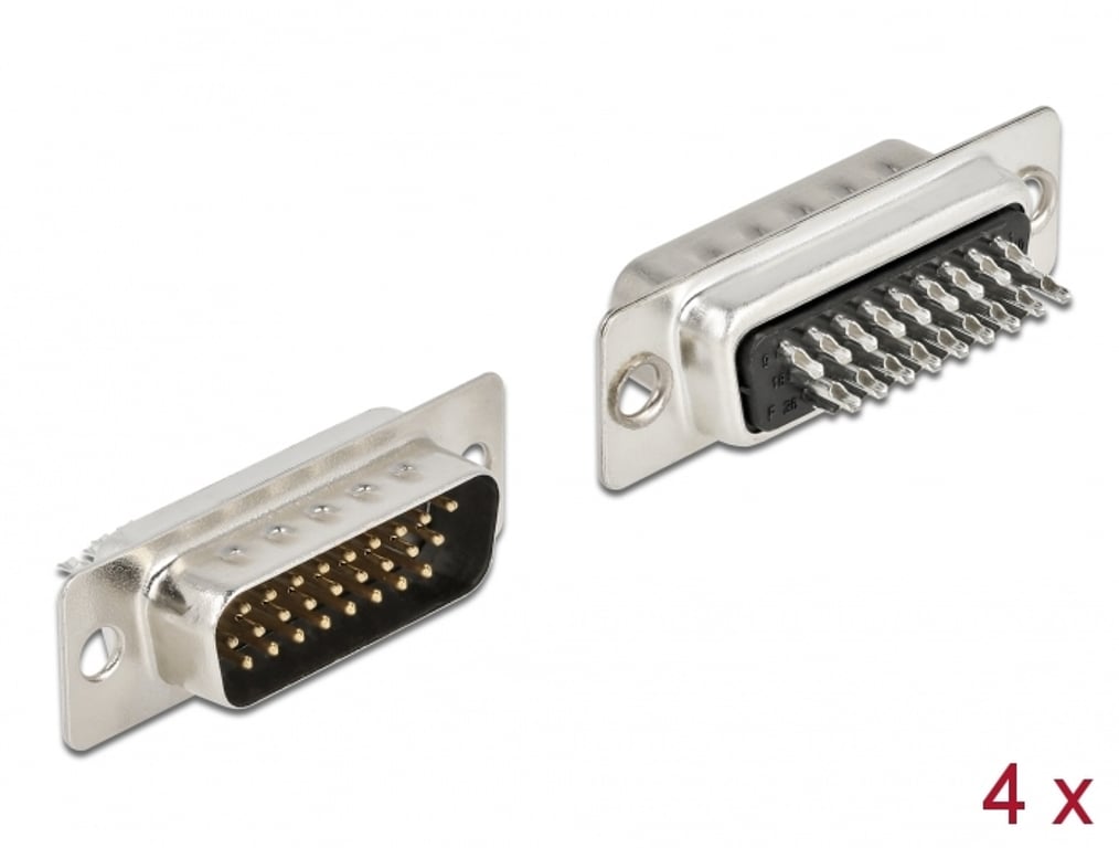 DeLOCK D-Sub HD 26 pin męski, metalowy, wersja do lutowania, 4 szt. 66706