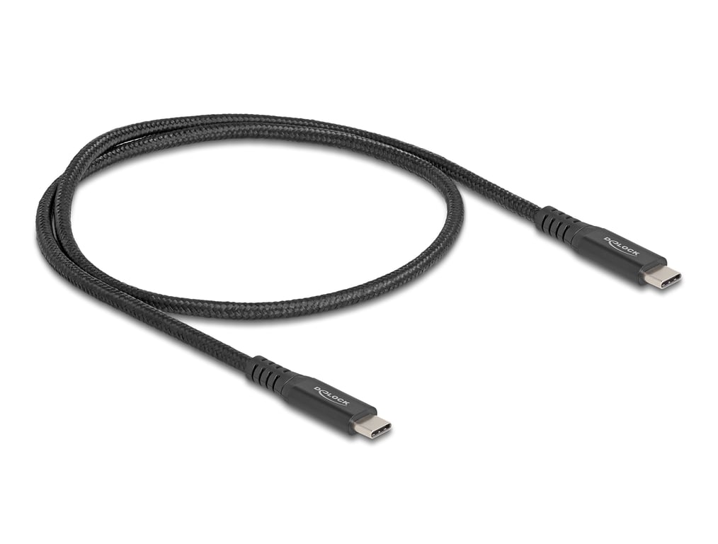 DeLOCK Kabel USB 20 Gbps USB Type-C męski na męski PD 3.0 100 W E-Marker 0,5 m czarny metalowy 80023